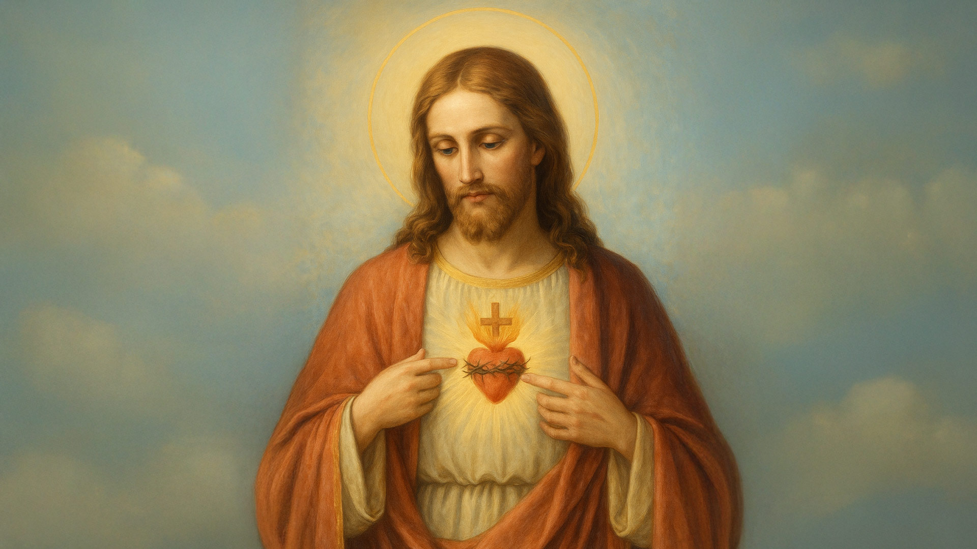 Imagem do Coração de Jesus como símbolo de esperança para quem vive com ansiedade.