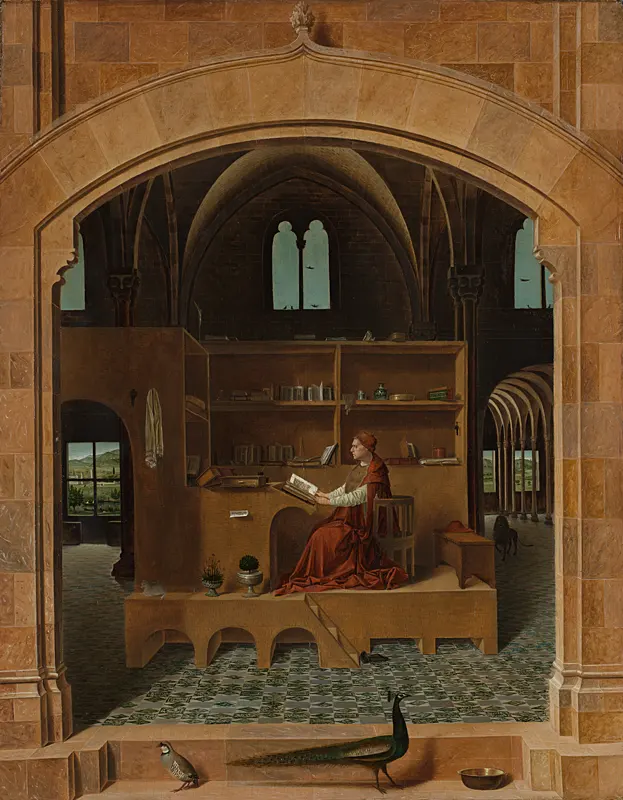Representação de São Jerónimo no seu estúdio, por Antonello da Messina, c. 1475. © The National Gallery, London.